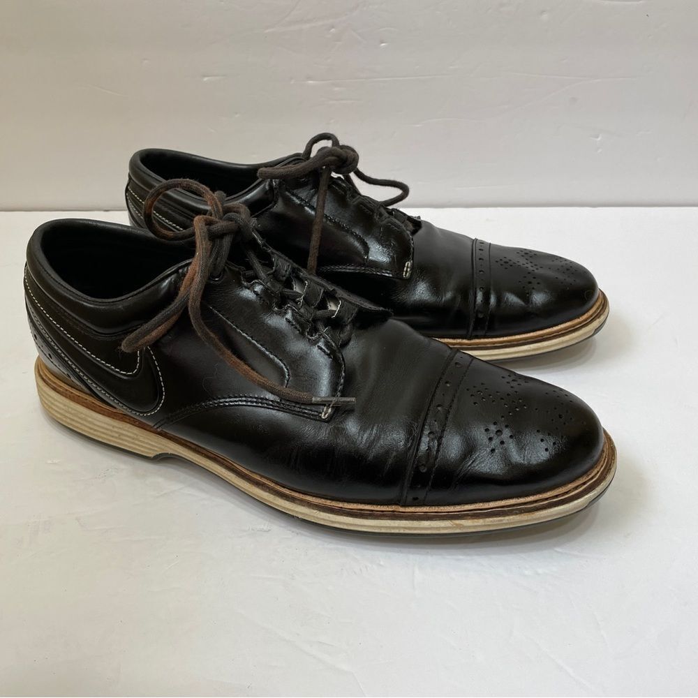 NIKE LUNAR CLAYTON GOLF SHOES IN BLACK LEATHER